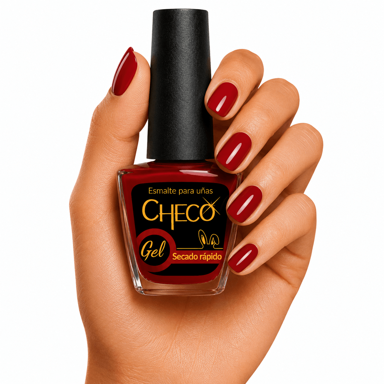 Tono 235 Rojo Carmesí - Esmalte Efecto Gel para Uñas – Brillo Intenso y Larga Duración sin Lámpara UV